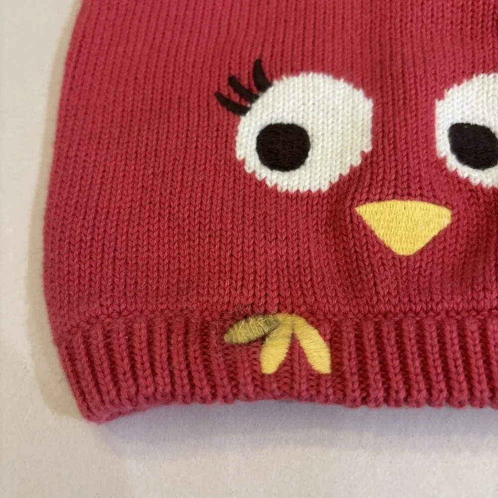 Gymboree Fall Homecoming Owl Pink Sweater Knit Hat 12-24M Cute!  RARE HTF **READ
